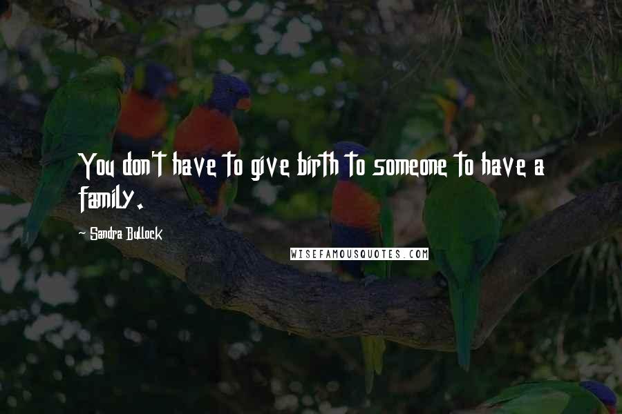 Sandra Bullock Quotes: You don't have to give birth to someone to have a family.