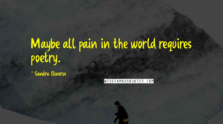 Sandra Cisneros Quotes: Maybe all pain in the world requires poetry.