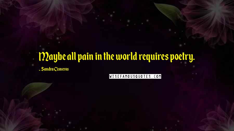 Sandra Cisneros Quotes: Maybe all pain in the world requires poetry.
