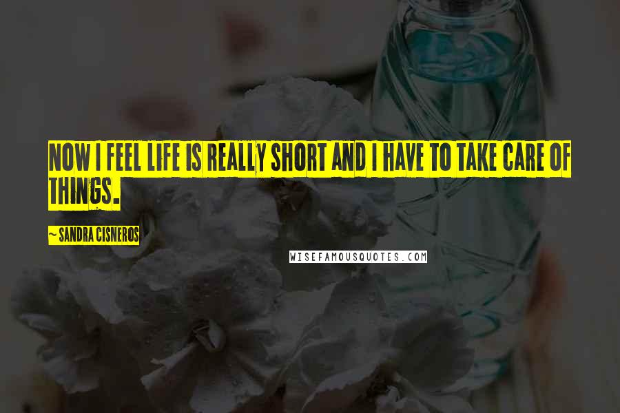 Sandra Cisneros Quotes: Now I feel life is really short and I have to take care of things.