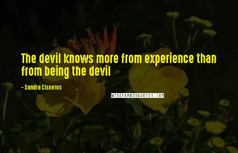 Sandra Cisneros Quotes: The devil knows more from experience than from being the devil