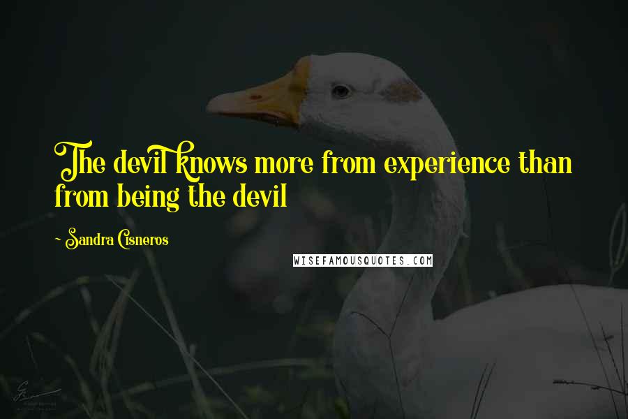 Sandra Cisneros Quotes: The devil knows more from experience than from being the devil