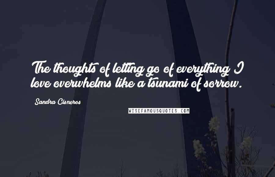 Sandra Cisneros Quotes: The thoughts of letting go of everything I love overwhelms like a tsunami of sorrow.