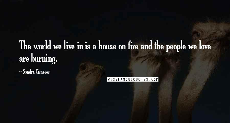 Sandra Cisneros Quotes: The world we live in is a house on fire and the people we love are burning.