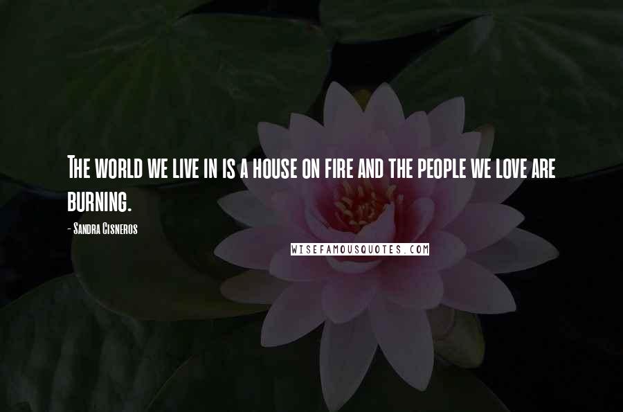 Sandra Cisneros Quotes: The world we live in is a house on fire and the people we love are burning.