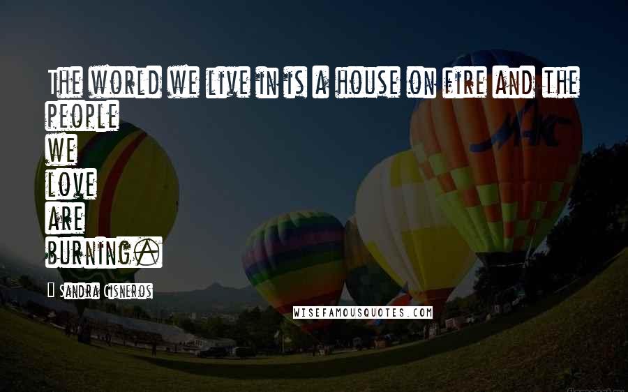 Sandra Cisneros Quotes: The world we live in is a house on fire and the people we love are burning.