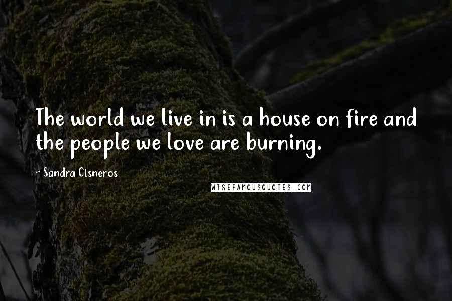 Sandra Cisneros Quotes: The world we live in is a house on fire and the people we love are burning.