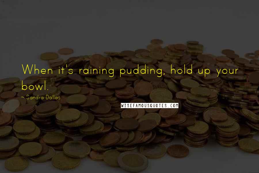 Sandra Dallas Quotes: When it's raining pudding, hold up your bowl.