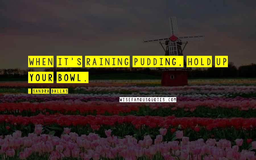 Sandra Dallas Quotes: When it's raining pudding, hold up your bowl.