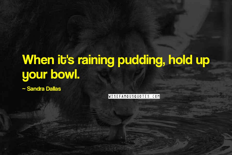 Sandra Dallas Quotes: When it's raining pudding, hold up your bowl.