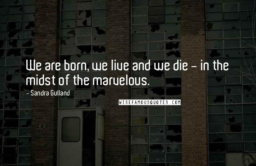 Sandra Gulland Quotes: We are born, we live and we die - in the midst of the marvelous.