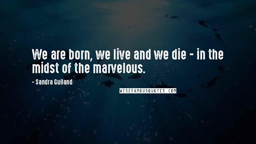 Sandra Gulland Quotes: We are born, we live and we die - in the midst of the marvelous.