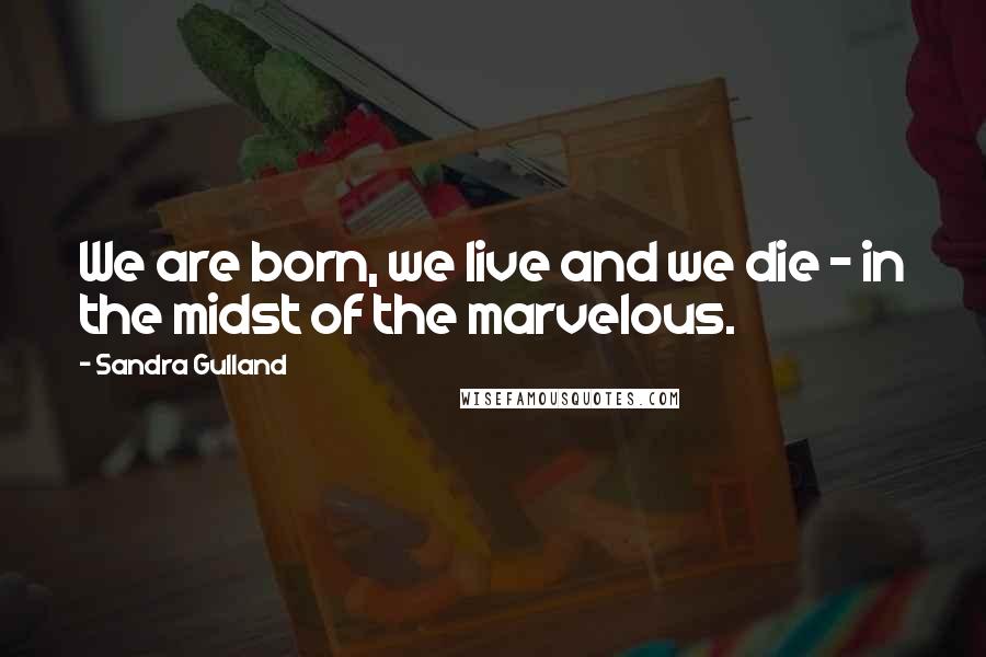 Sandra Gulland Quotes: We are born, we live and we die - in the midst of the marvelous.