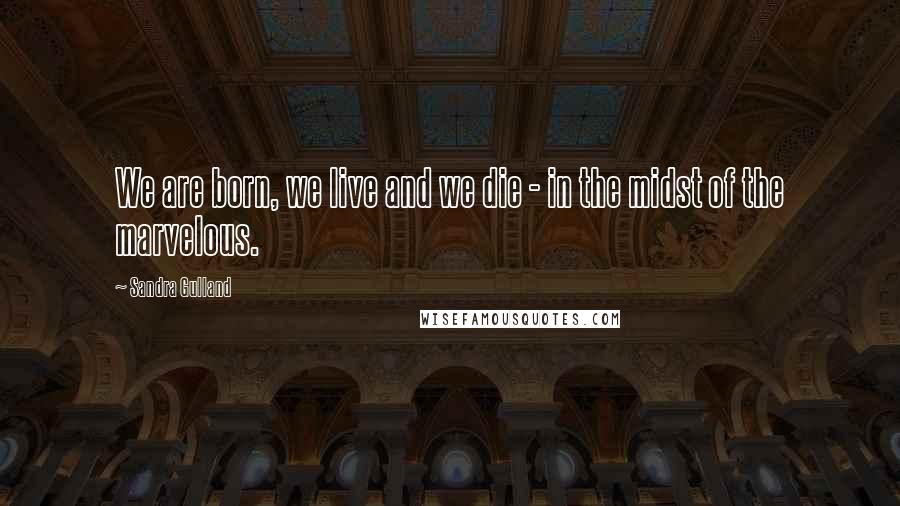 Sandra Gulland Quotes: We are born, we live and we die - in the midst of the marvelous.