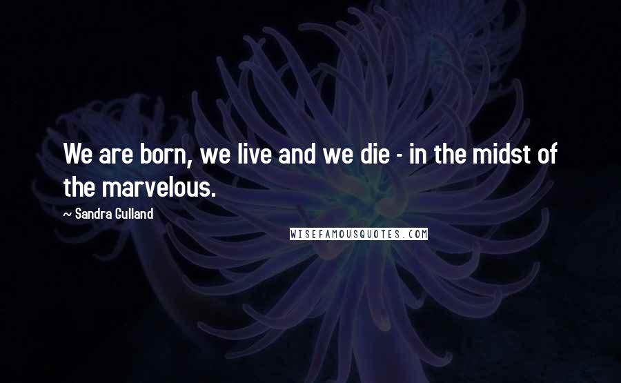 Sandra Gulland Quotes: We are born, we live and we die - in the midst of the marvelous.
