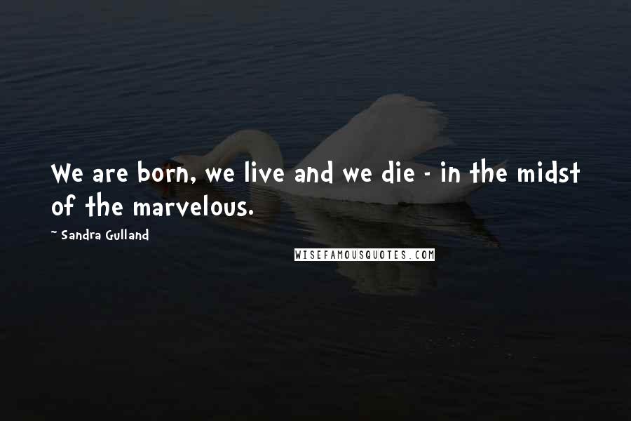 Sandra Gulland Quotes: We are born, we live and we die - in the midst of the marvelous.