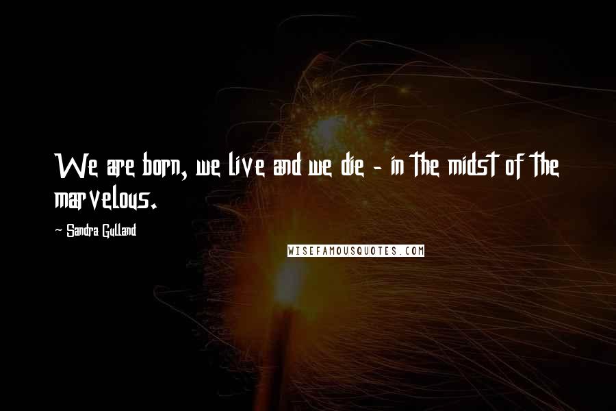 Sandra Gulland Quotes: We are born, we live and we die - in the midst of the marvelous.