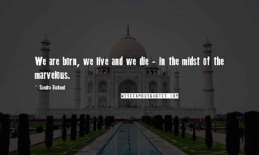Sandra Gulland Quotes: We are born, we live and we die - in the midst of the marvelous.