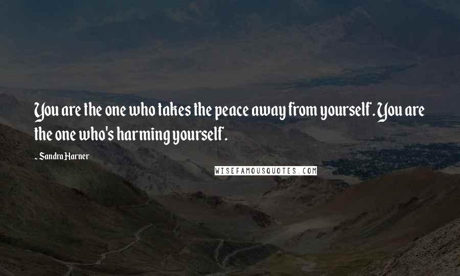 Sandra Harner Quotes: You are the one who takes the peace away from yourself. You are the one who's harming yourself.