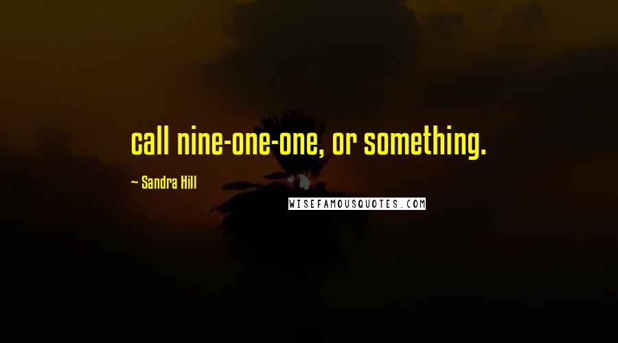 Sandra Hill Quotes: call nine-one-one, or something.