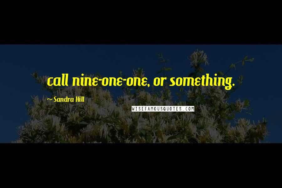 Sandra Hill Quotes: call nine-one-one, or something.