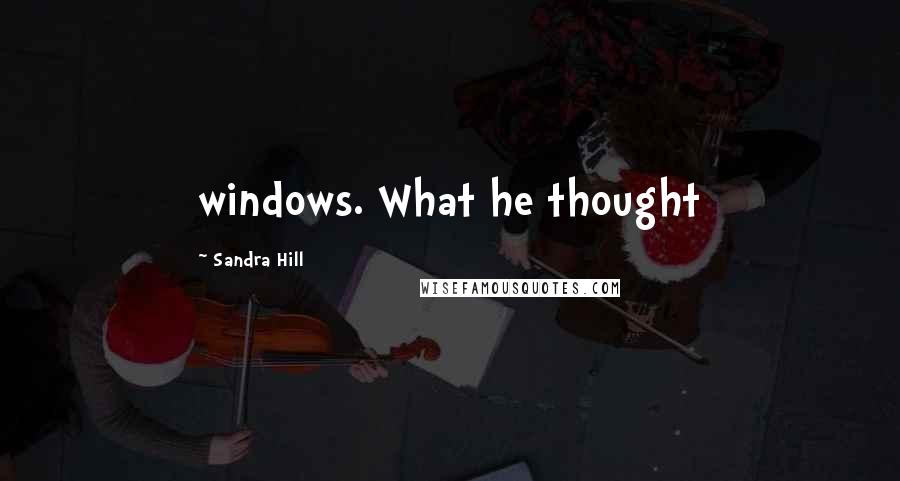 Sandra Hill Quotes: windows. What he thought