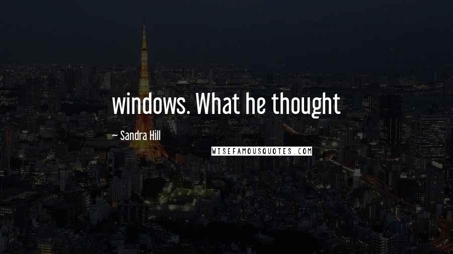 Sandra Hill Quotes: windows. What he thought