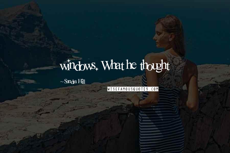 Sandra Hill Quotes: windows. What he thought