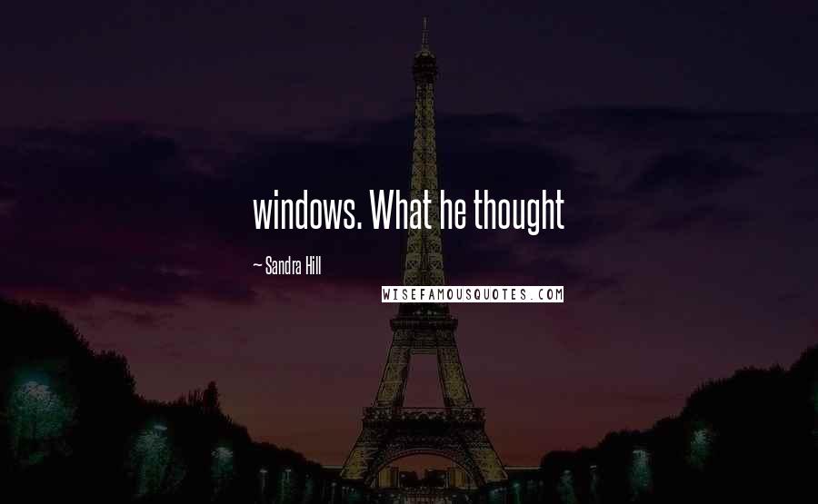 Sandra Hill Quotes: windows. What he thought