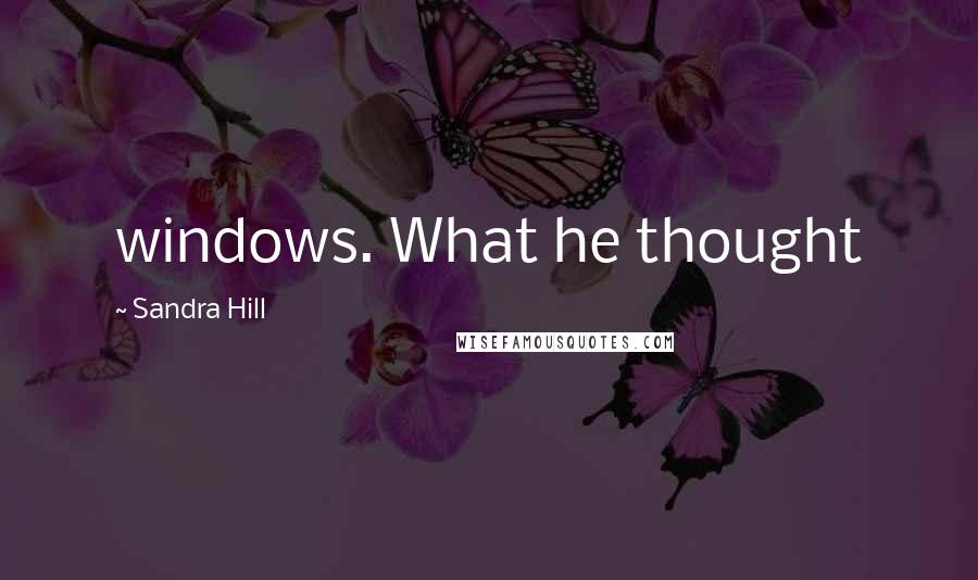 Sandra Hill Quotes: windows. What he thought