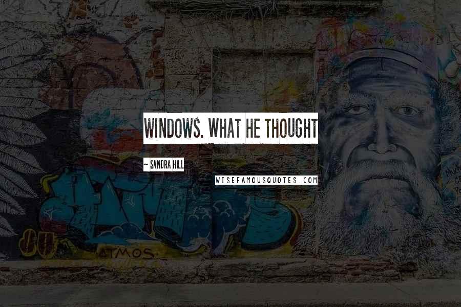 Sandra Hill Quotes: windows. What he thought