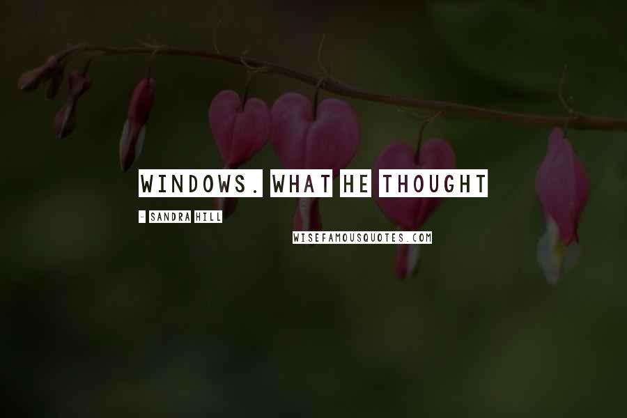 Sandra Hill Quotes: windows. What he thought