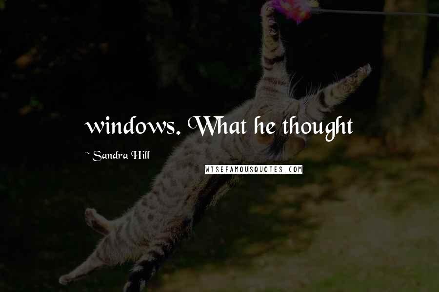 Sandra Hill Quotes: windows. What he thought