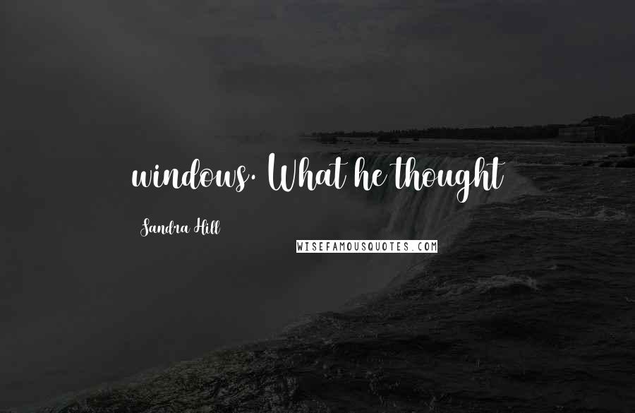 Sandra Hill Quotes: windows. What he thought