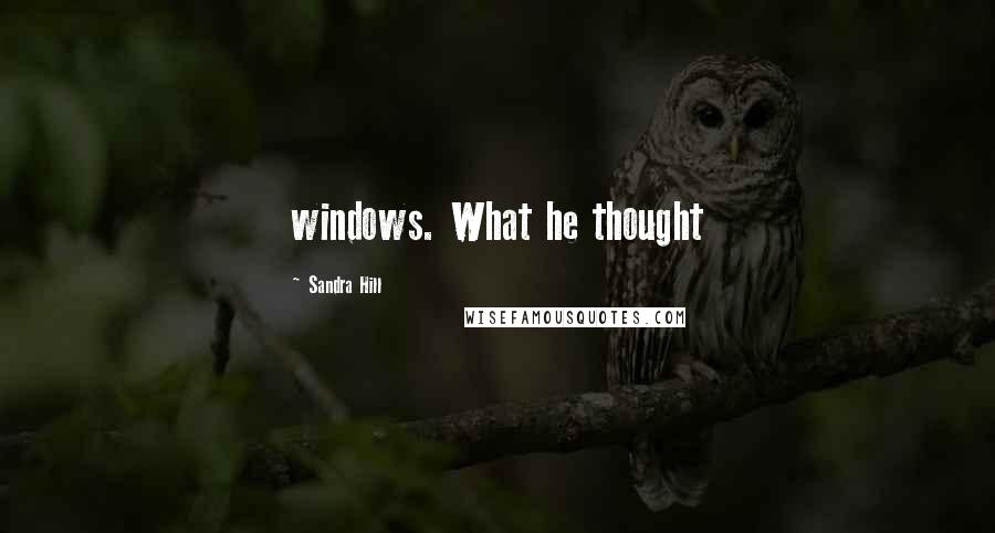 Sandra Hill Quotes: windows. What he thought