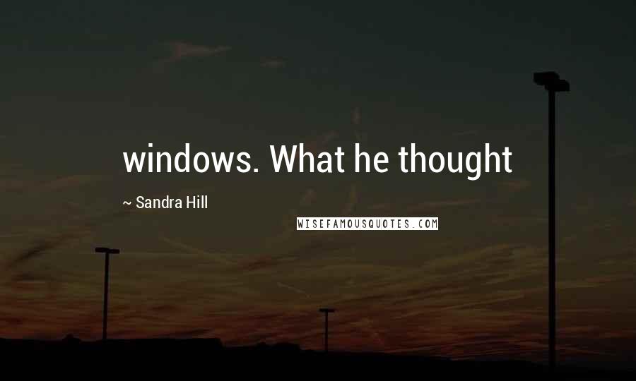 Sandra Hill Quotes: windows. What he thought