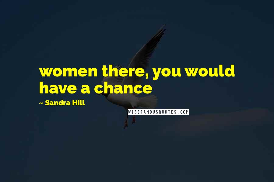 Sandra Hill Quotes: women there, you would have a chance