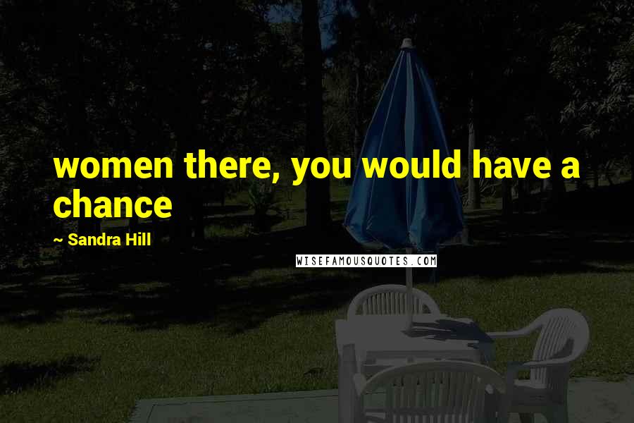 Sandra Hill Quotes: women there, you would have a chance