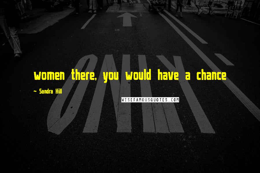 Sandra Hill Quotes: women there, you would have a chance