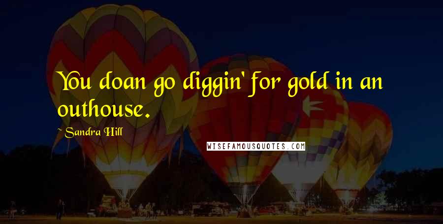 Sandra Hill Quotes: You doan go diggin' for gold in an outhouse.