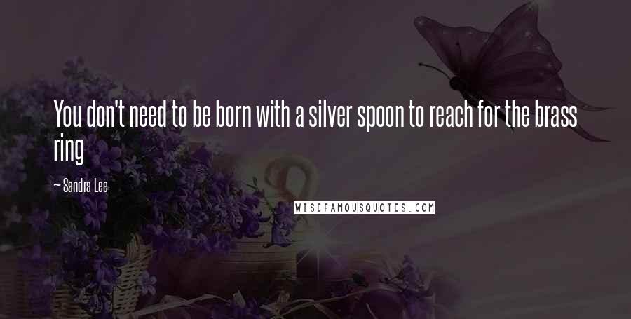 Sandra Lee Quotes: You don't need to be born with a silver spoon to reach for the brass ring