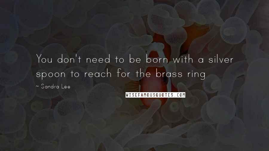 Sandra Lee Quotes: You don't need to be born with a silver spoon to reach for the brass ring