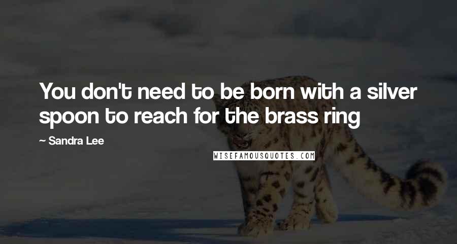 Sandra Lee Quotes: You don't need to be born with a silver spoon to reach for the brass ring