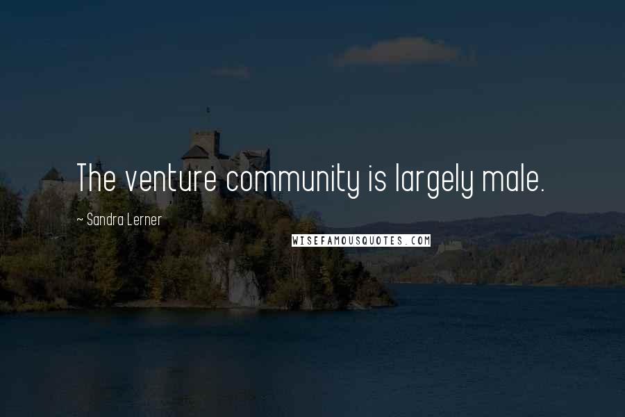 Sandra Lerner Quotes: The venture community is largely male.