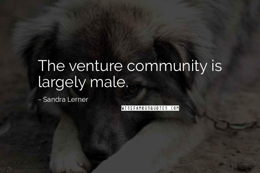 Sandra Lerner Quotes: The venture community is largely male.