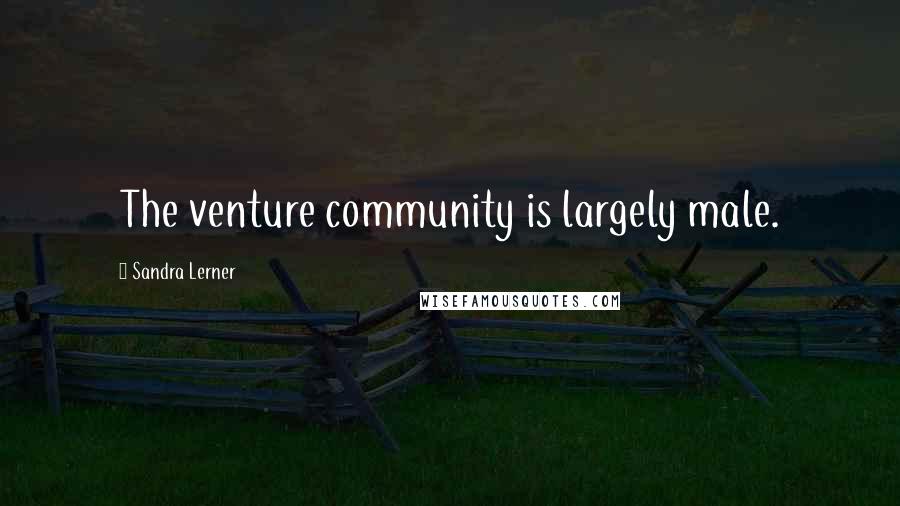 Sandra Lerner Quotes: The venture community is largely male.