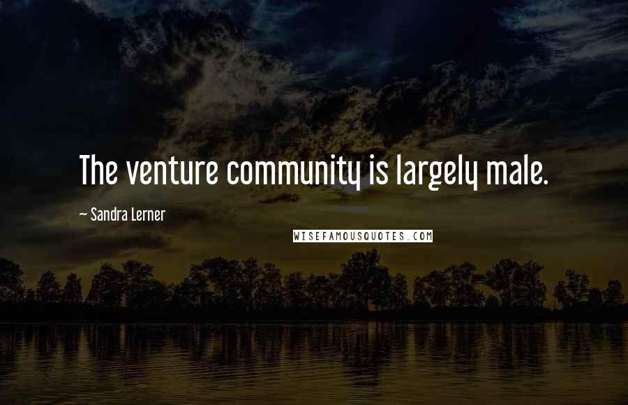 Sandra Lerner Quotes: The venture community is largely male.