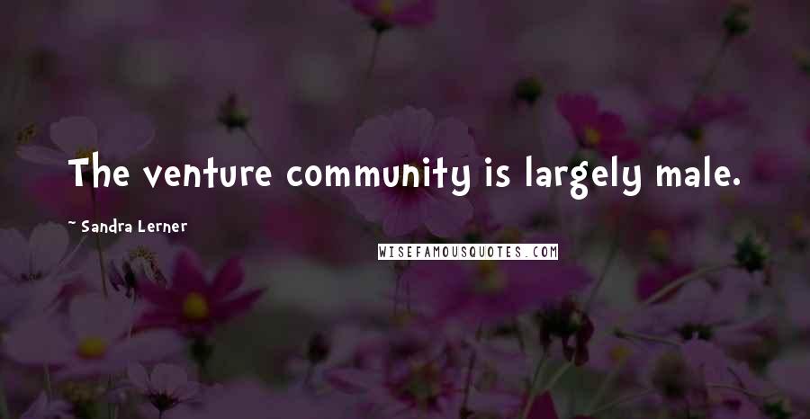 Sandra Lerner Quotes: The venture community is largely male.