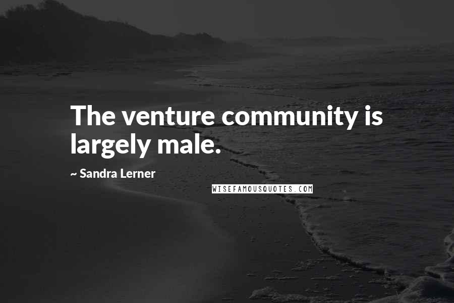 Sandra Lerner Quotes: The venture community is largely male.