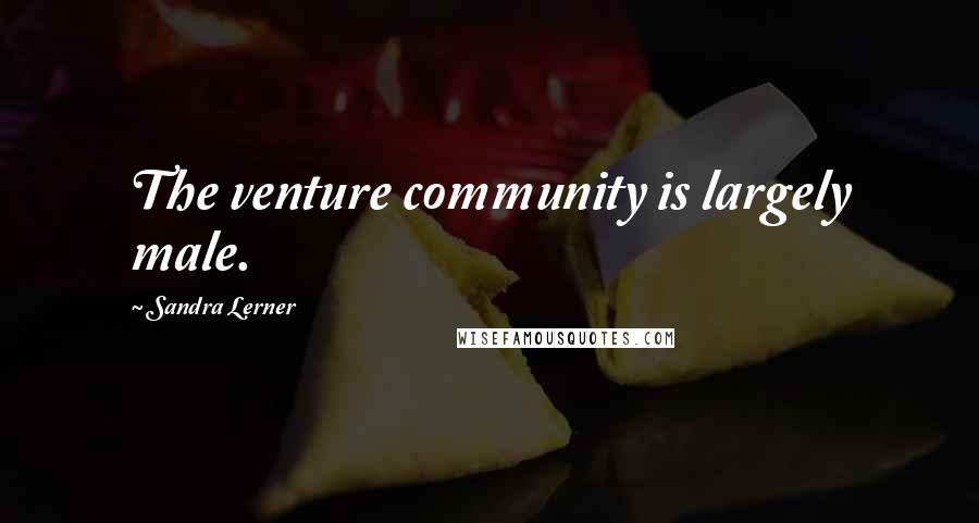 Sandra Lerner Quotes: The venture community is largely male.